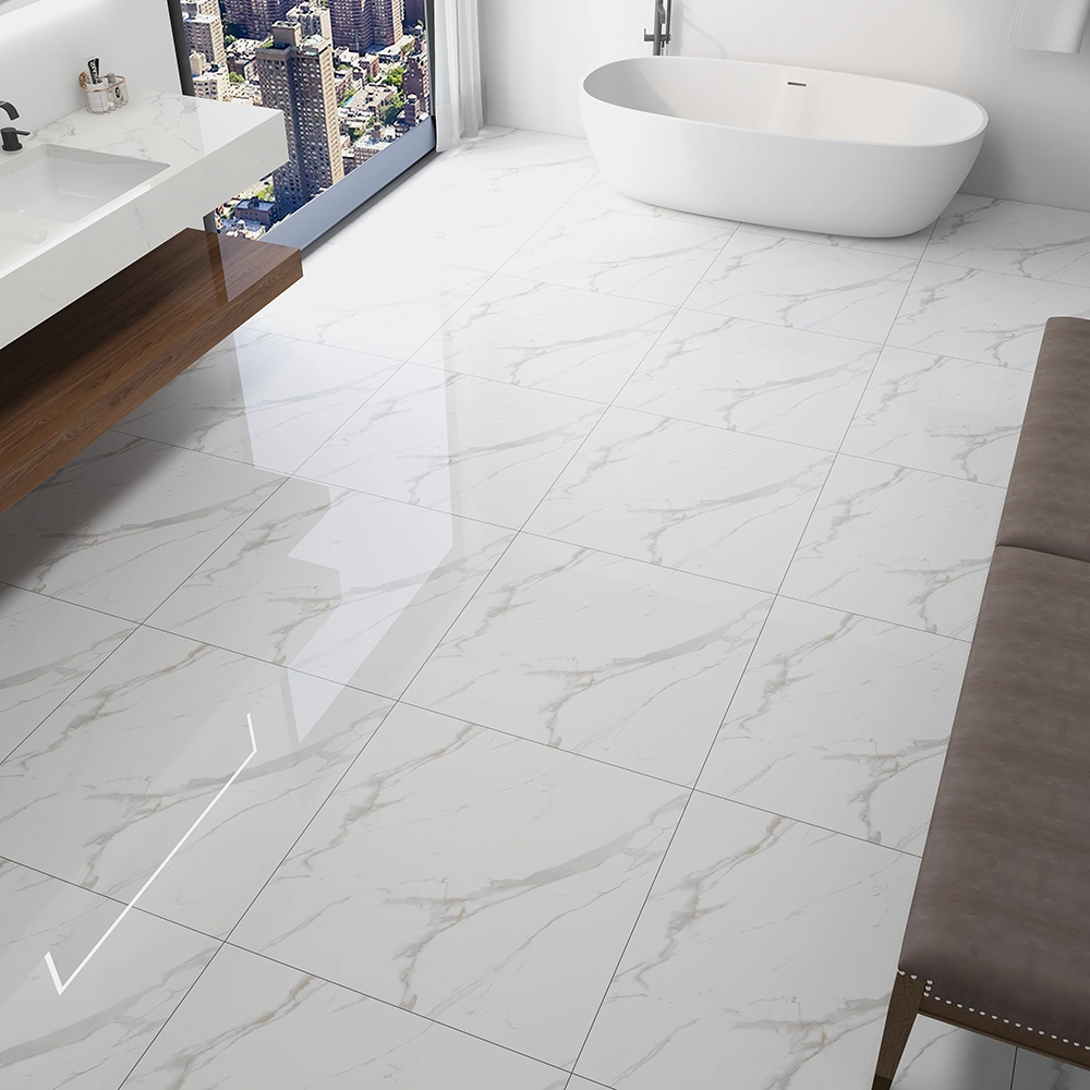 80X80 White Full Glazed Polished Porcelain Marble Floor Tiles