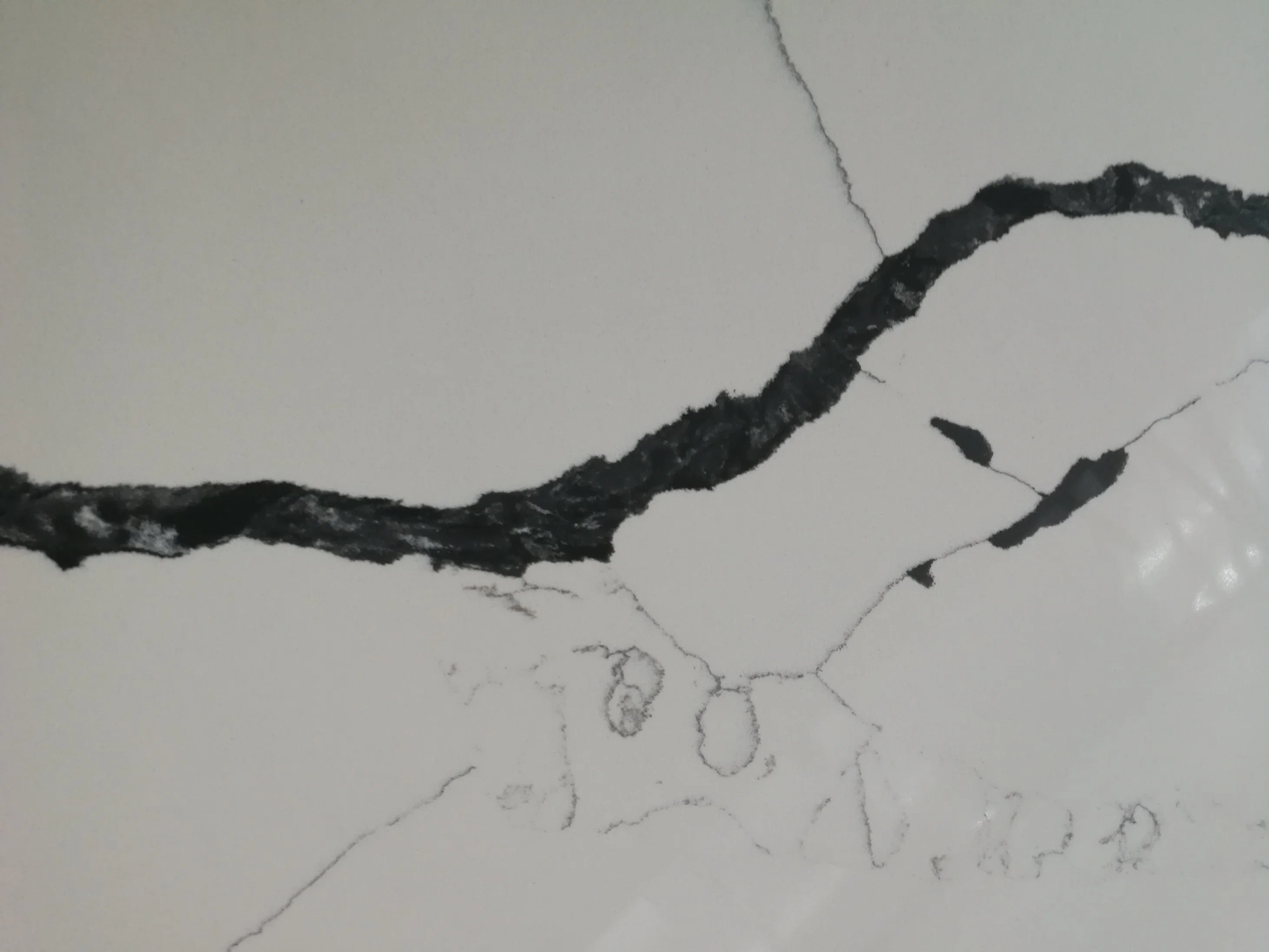3200X1600mm Polished White/Black Calacatta Artificial Quartz Stone for Kitchen/Bathroom/Floor Tiles