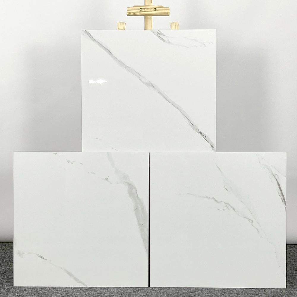 Bathroom White Marble Tiles Full Polished Glazed Porcelain Flooring