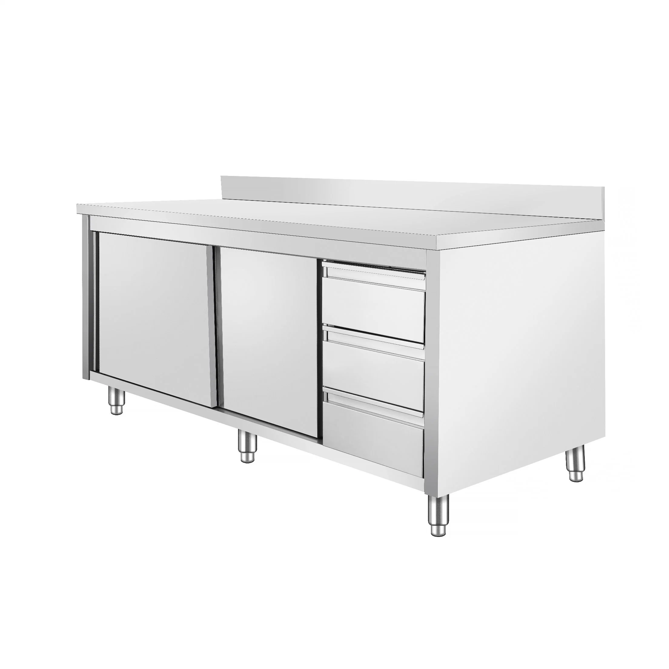 High Quality Commercial Kitchen Equipment Kitchen Cabinet Workbench Stainless Steel Cooking Prep Table Kitchen Workbench