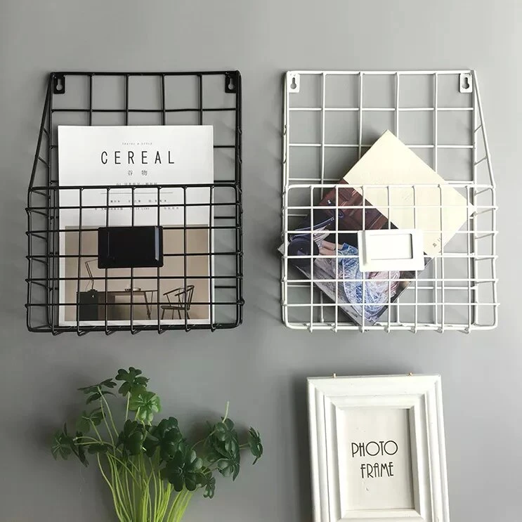Northern Europe Contracted Contemporary Adornment Sitting Room Bedroom Wall Iron Magazine Storage Basket