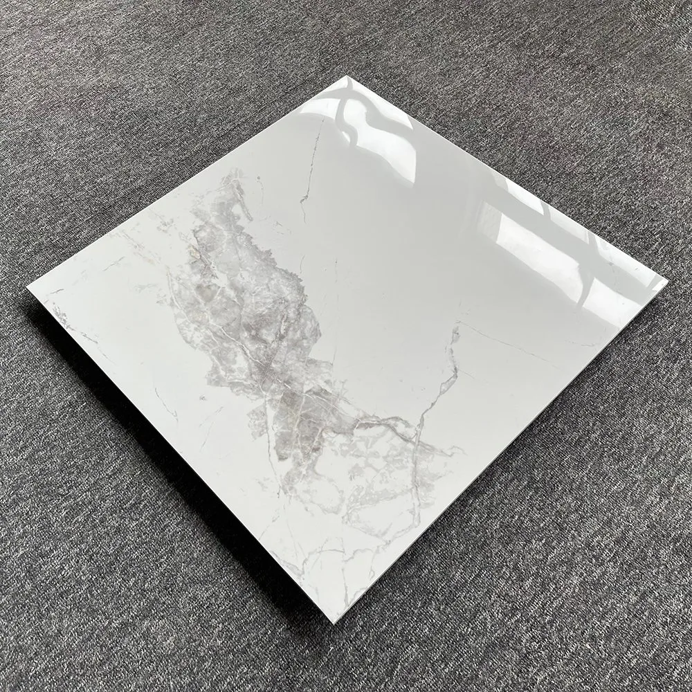 Chinese White Gloss Carrara Glazed Porcelain Floor Calacatta Tile 60X60