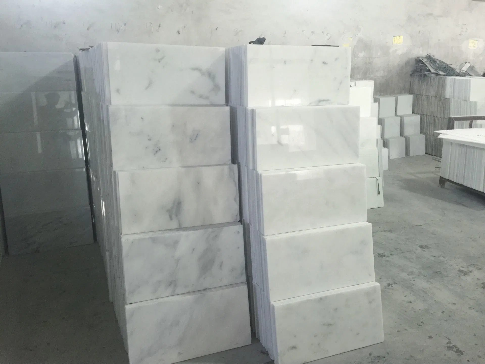 Cheap White Grey Marble Tiles for Floor Wall Stairs Windowsills