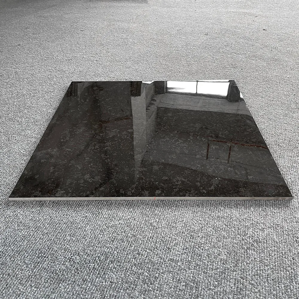 Black Glossy Marble Floor Tiles Polished Glazed Porcelanto Porcelain Tile 60X60 80X80