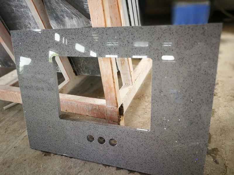 Hot Sale Diamond Grey Quartz Stone Made in China Kitchen Countertop Artificial Stone for Tiles