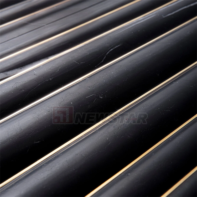 Newstar Simple Natural Black Marble Fluted Tile Bathroom Wall Tiles