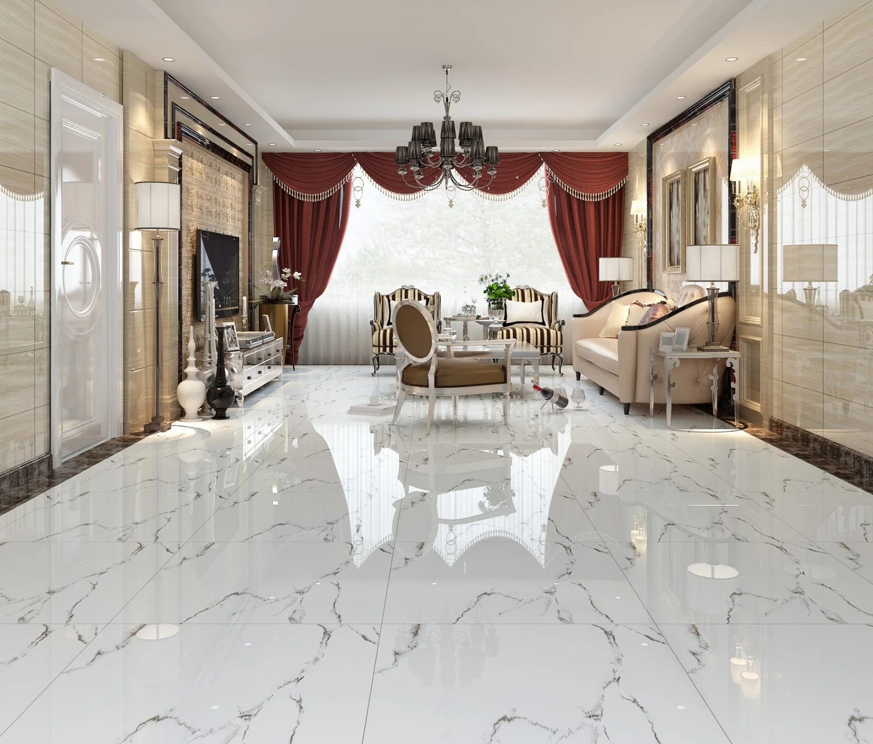 Factory Price Marble Surface High Glossy Full Polished Wall and Floor 600X600mm Polished Glazed Tiles