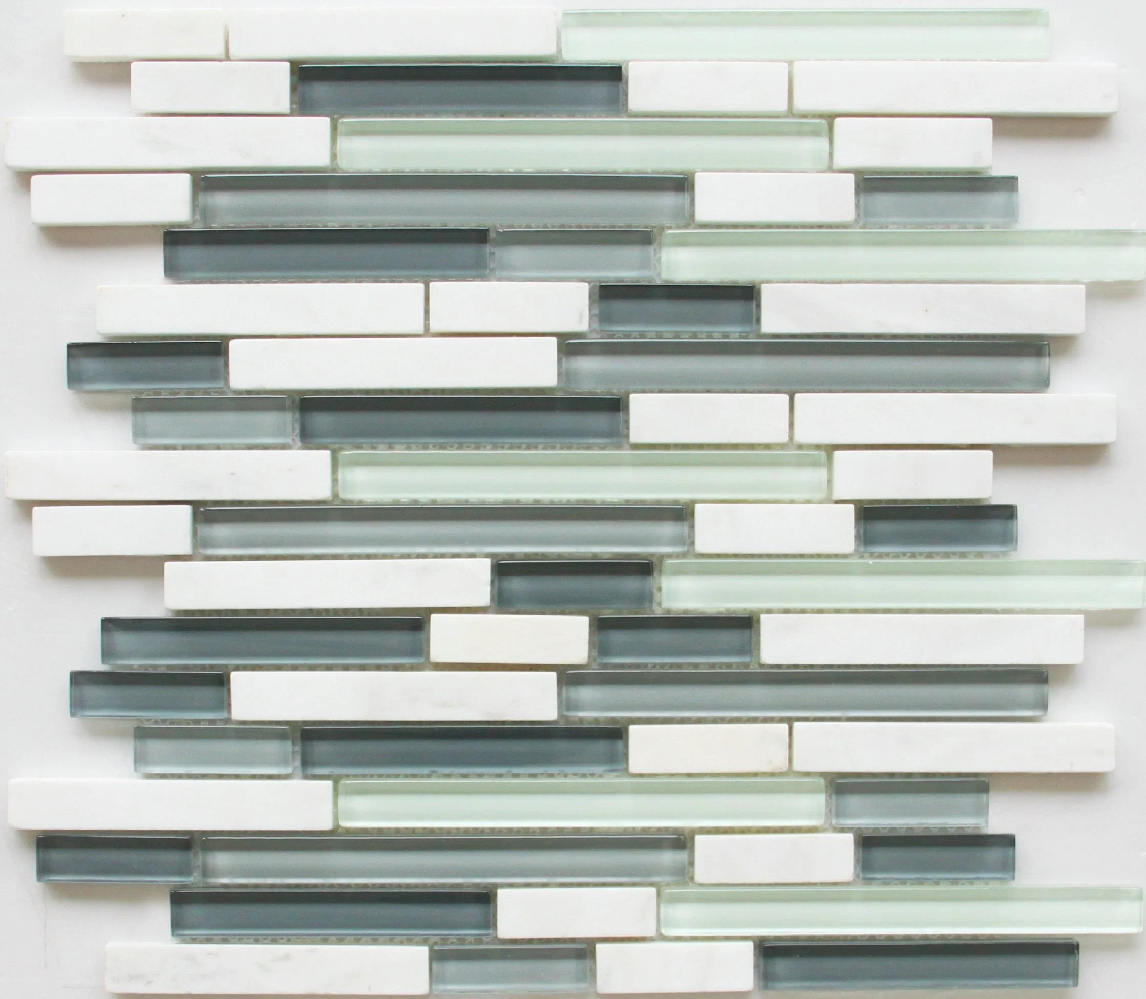 Cheap Price Travertine Mosaic Wall Tile Blending Mixing Color Glass Mosaic Tile