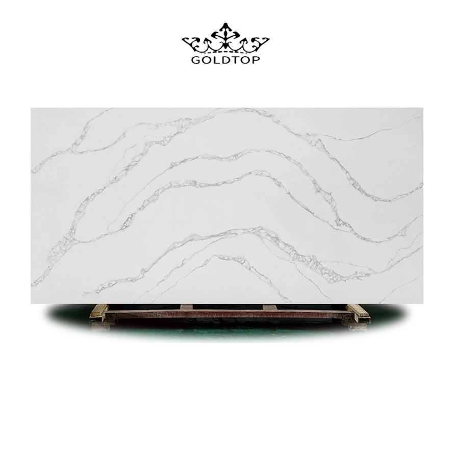 Goldtop 5043 Michelangelo Island Worktop Black Artificial Stone Slab Quartz Tiles Kitchen Countertop
