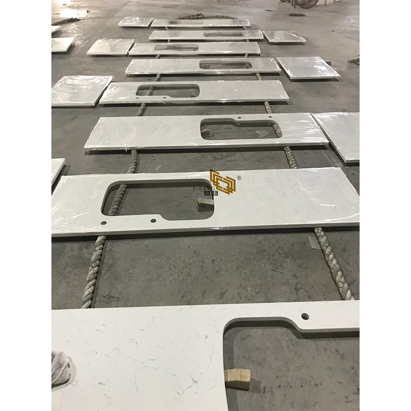 Quartz Countertop/Countertops/Vanity Tops for Kitchen/Bathroom Wall/Floor Tiles White Crystal Stone Project