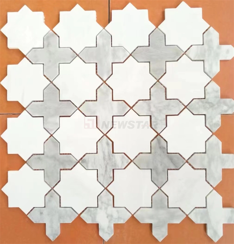 Elegant Bathroom Marble Floor Tile White Marble Mosaic for Villa Hotel Bathroom Wall Floor Marble
