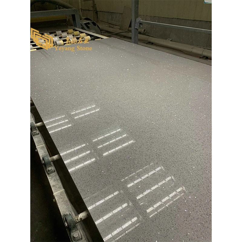 Polishing Crystal Quartz Slabs/Tiles/Countertops for Kitchen Design Bathroom Wall/Flooring Engineering