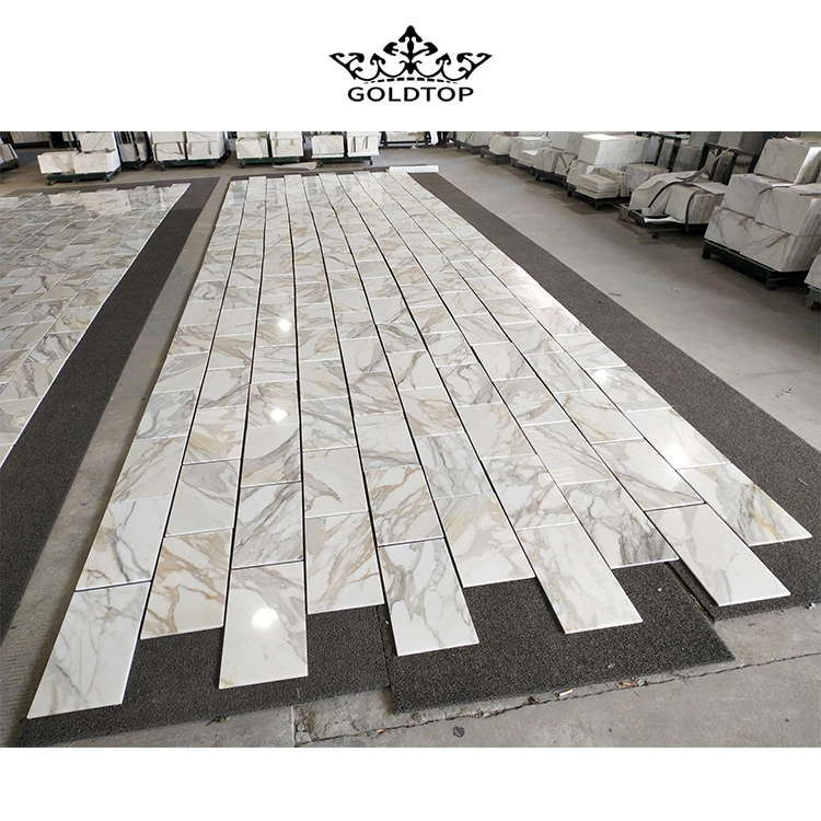 24X24/12X24 Bathroom Kitchen Non-Slip Calacatta Gold/White Marble Stone Polished Floor Matt Marble Tile