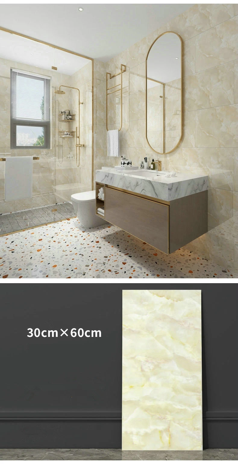 300X600mm Floor Tile Grey Marble Vinyl Flooring Self Adhesive Waterproof Tile Stickers Thicker