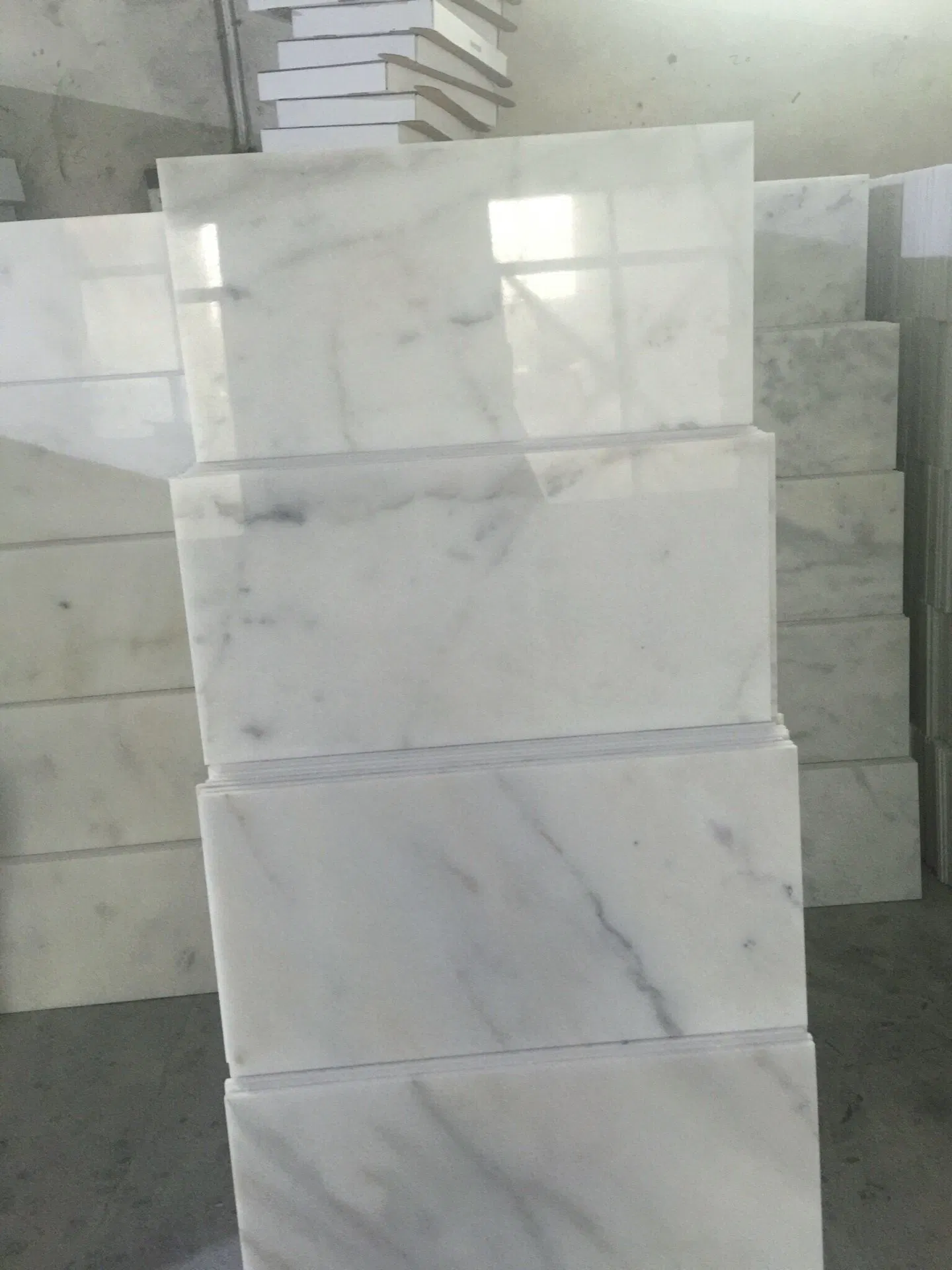 Cheap White Grey Marble Tiles for Floor Wall Stairs Windowsills
