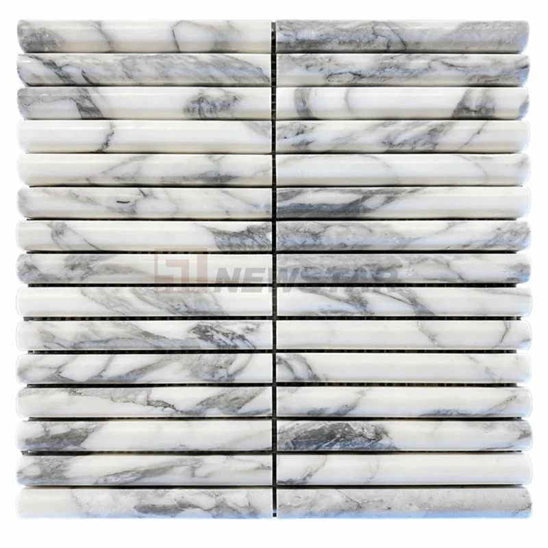 Bathroom Kitchen Flute Wall Tiles Fashion Decoration Curve Fluted Marble Tiles Mosaic Fluted Tile