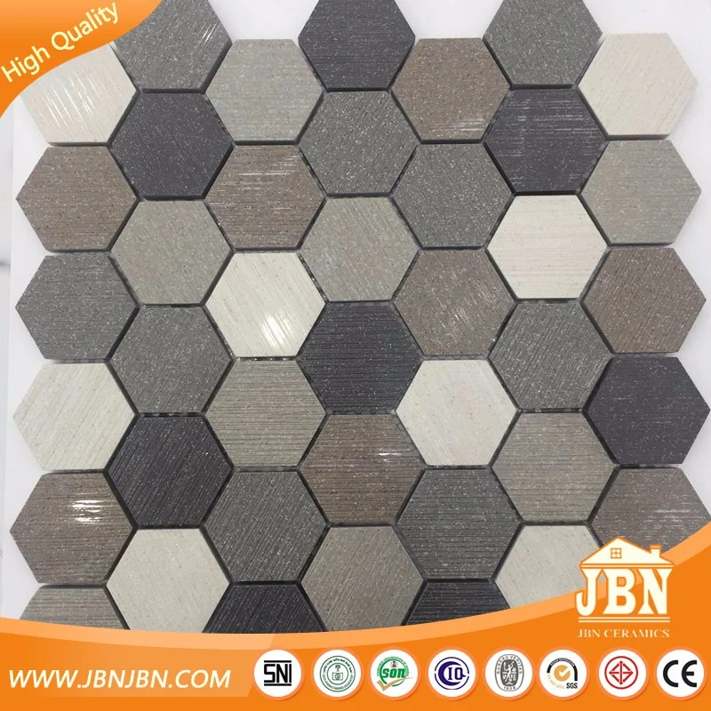 Random Color Pattern Hexagon Wall Tile Porcelain Mosaic (W9555018)