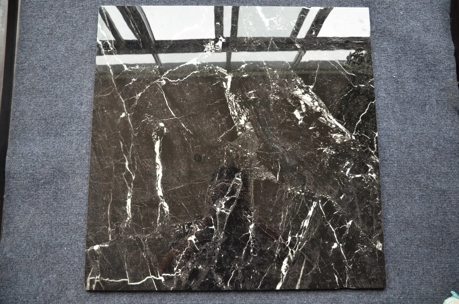 Good Price Hotel Lobby Non-Slip Ceramic Black Marble Stone Vitrifed Glazed Polished Porcelain Floor Tiles