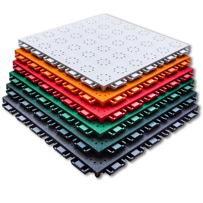 Modular Elastic Interlock Tiles Outdoor Basketball Tennis Badminton Sport Court Flooring Tiles