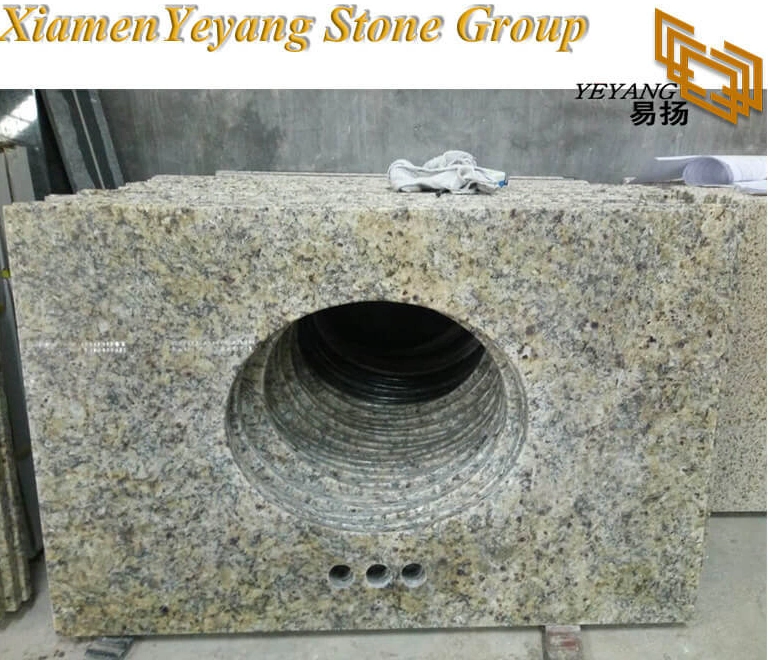 Gold/Yellow/Beige Granite Stone Tiles Countertop Vanity Tops for Kitchen Islands