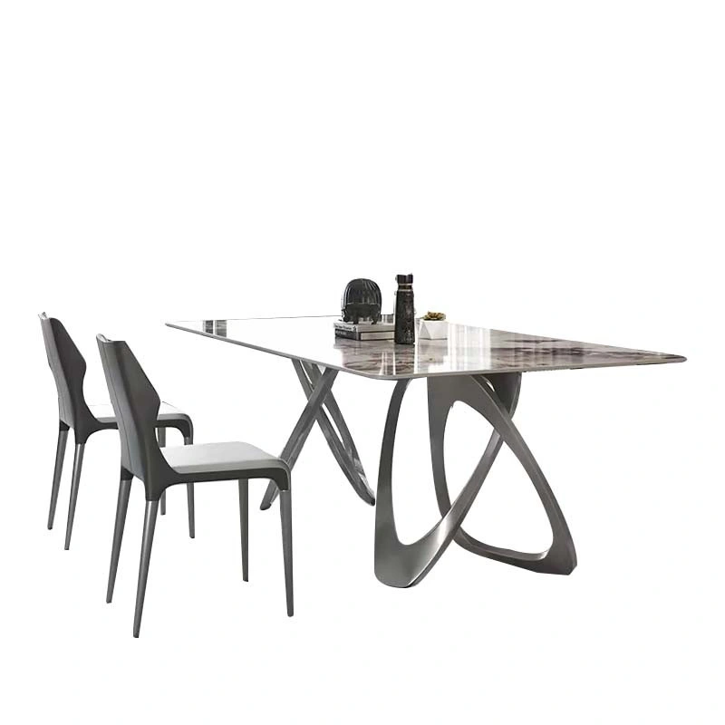 OEM ODM Modern Design Grey Home Furniture Dinning Room Set Indoor Restaurant Table