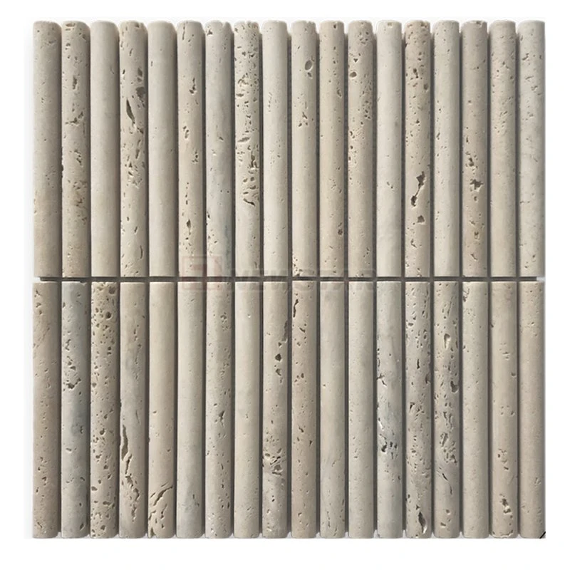 Newstar Modern Mosaic Bathroom Tiles Travertine Fluted Marble Mosaic Tile
