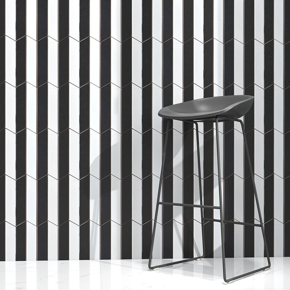 Good Quality White Black Colour Ceramic Tile Mosaic for Bathroom