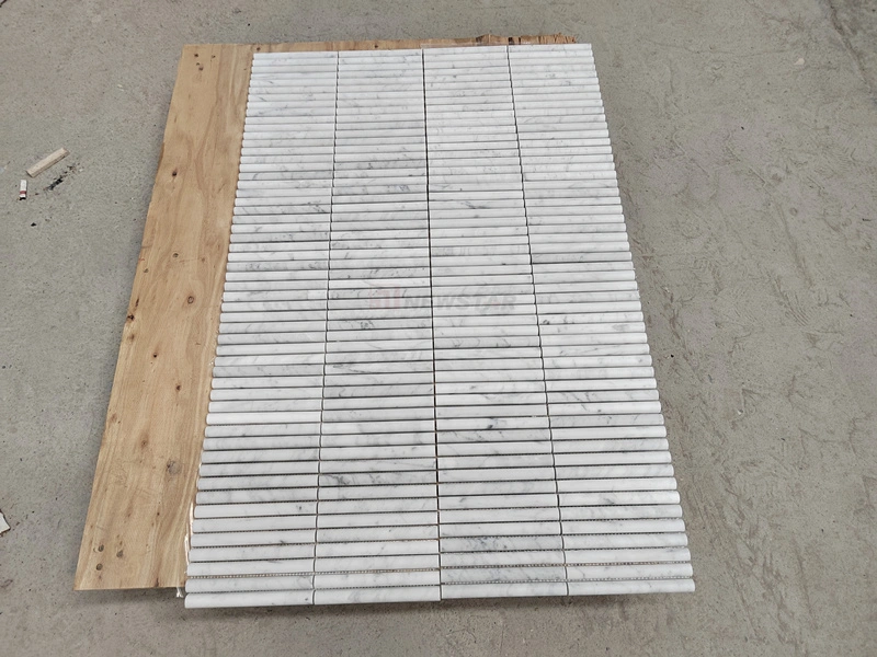 Factory Price Real Stone Marble Tiles Square Mosaic for Kitchen and Bathroom Decoration Wall Tiles Marble Fluted Tile
