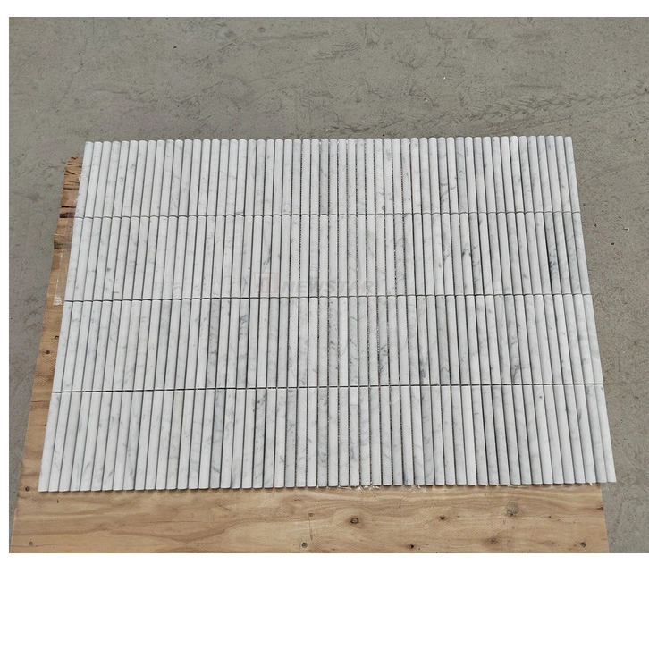 Factory Price Real Stone Marble Tiles Square Mosaic for Kitchen and Bathroom Decoration Wall Tiles Marble Fluted Tile