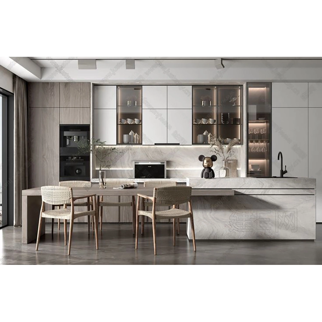 Hot Sales Popular Laminate Modern Frameless Black Modular Kitchen Modern Kitchen Cabinets