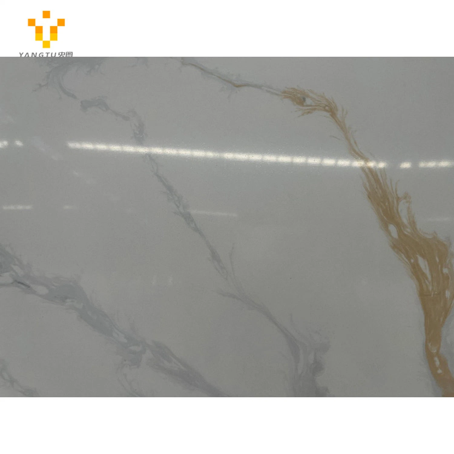 Artificial Stone Modern White Veins Marble Quartz Coffee Table Top Quartz Tiles Kitchen Counter Top