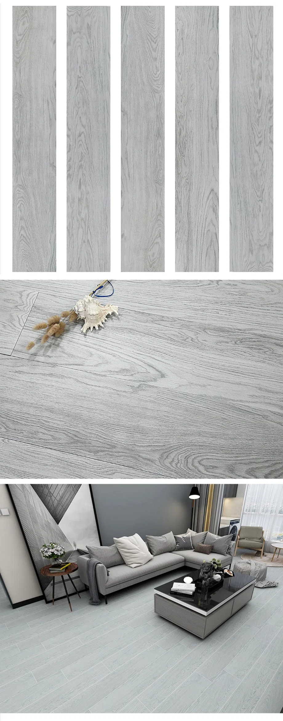 20X120cm Wood Plank Porcelain Tile Random Faces Wood Look Floor Tiles for Livingroom