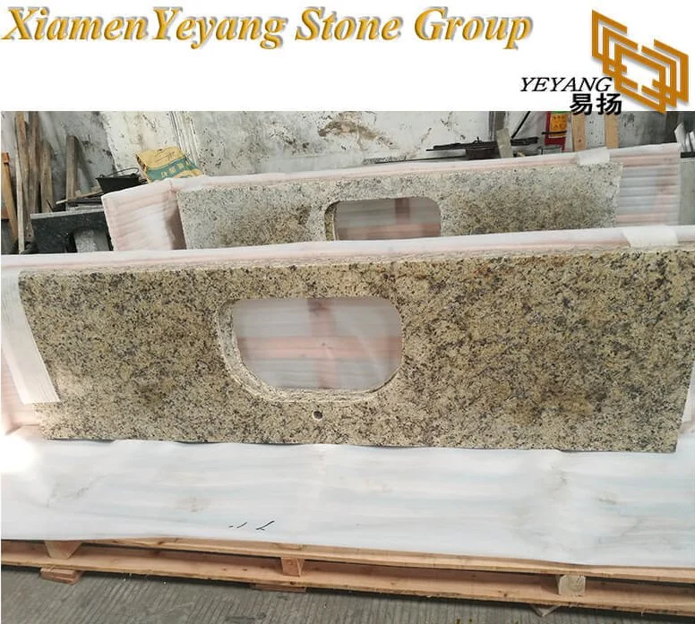Gold/Yellow/Beige Granite Stone Tiles Countertop Vanity Tops for Kitchen Islands