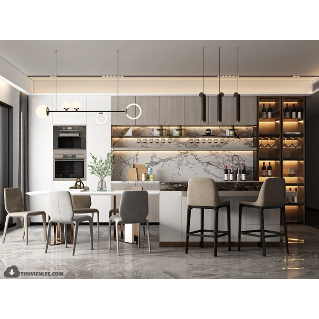 Hot Sales Popular Laminate Modern Frameless Black Modular Kitchen Modern Kitchen Cabinets