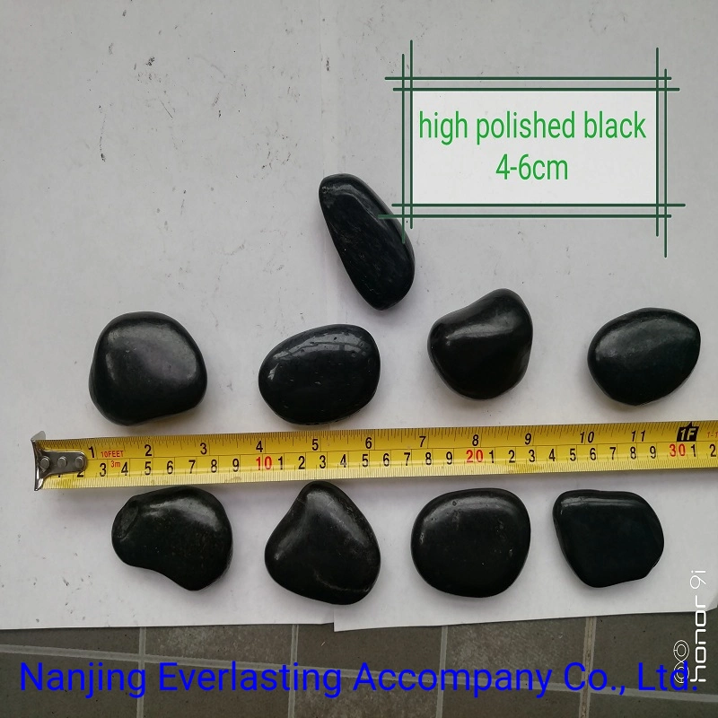 China Tiles Pebbles Decorative River Stones Black Landscape Pavement Cobblestone