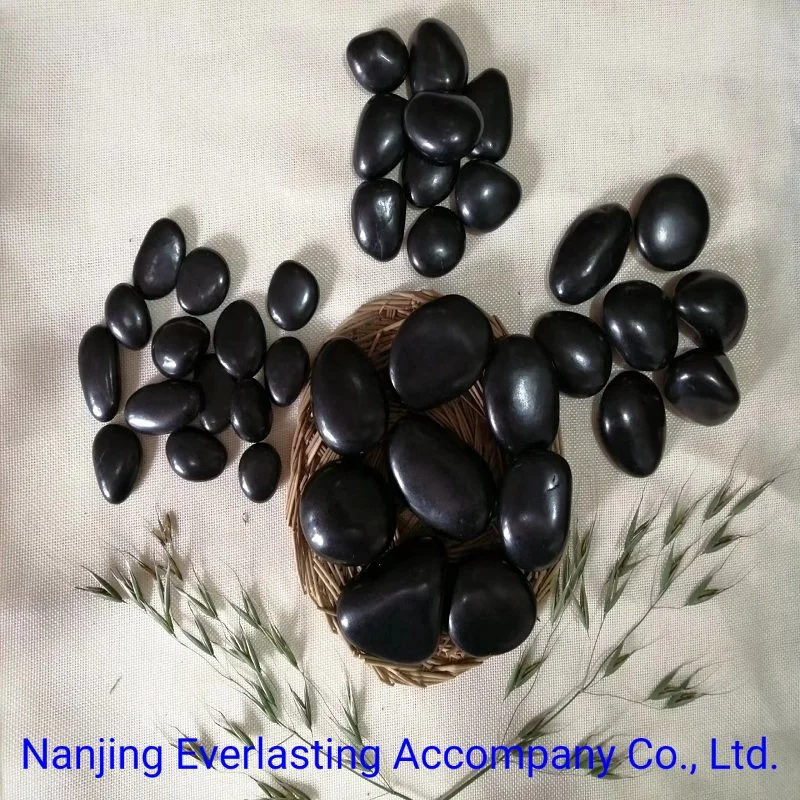 China Tiles Pebbles Decorative River Stones Black Landscape Pavement Cobblestone