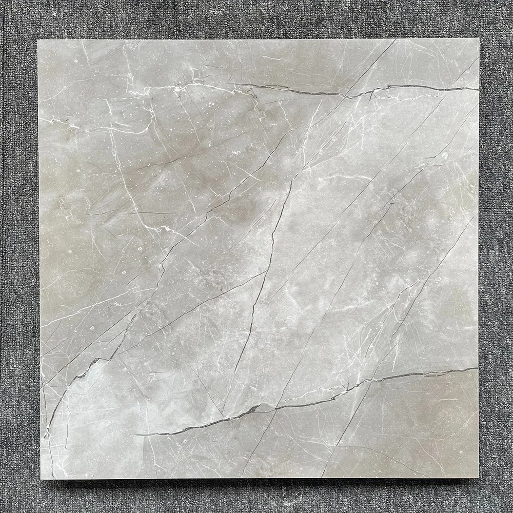 60X60 Living Room Gray Full Ceramics Gray Polished Glazed Porcelain Floor Tile