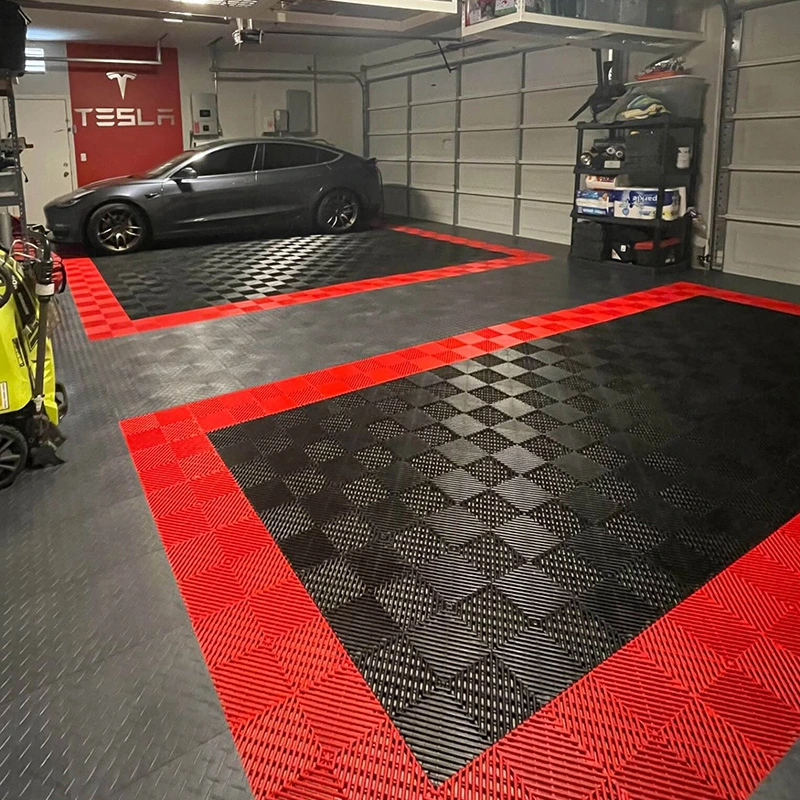 400*400*18mm PP Garage Interlocking Floor Tiles/Removable Plastic Interlocking Floor Mats for Car Washing