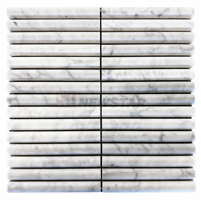 Nordic Modern Bathroom Kitchen Flute Wall Tiles Fashion Decoration Curve Fluted Marble Tiles Mosaic Fluted Tile