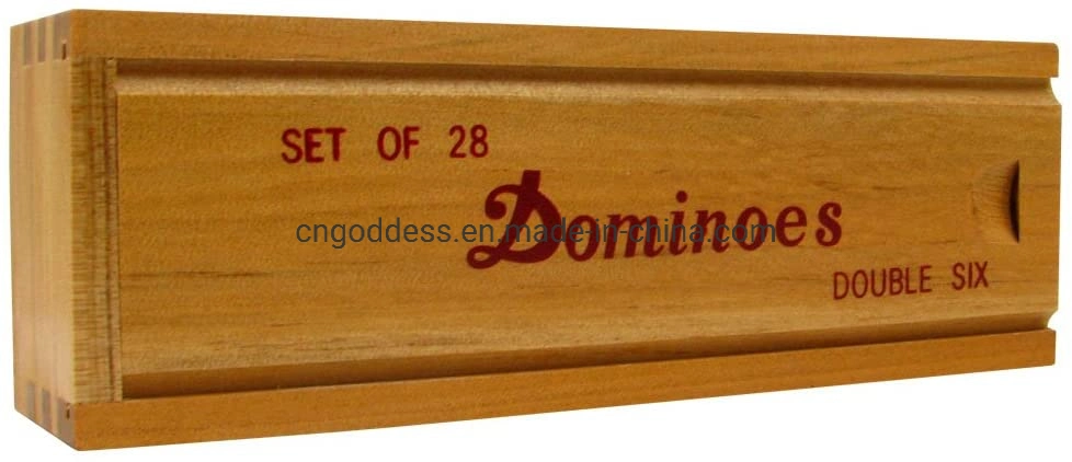Dominoes Set 28 Piece Double-Six Ivory Domino Tiles Set for Table Game with Wooden Carrying