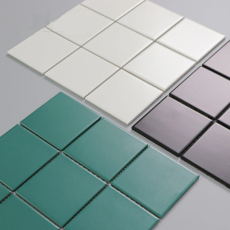 Nordic Style Solid Color Ceramic Mosaic Tiles Modern Simple Kitchen Bathroom Wall Tiles