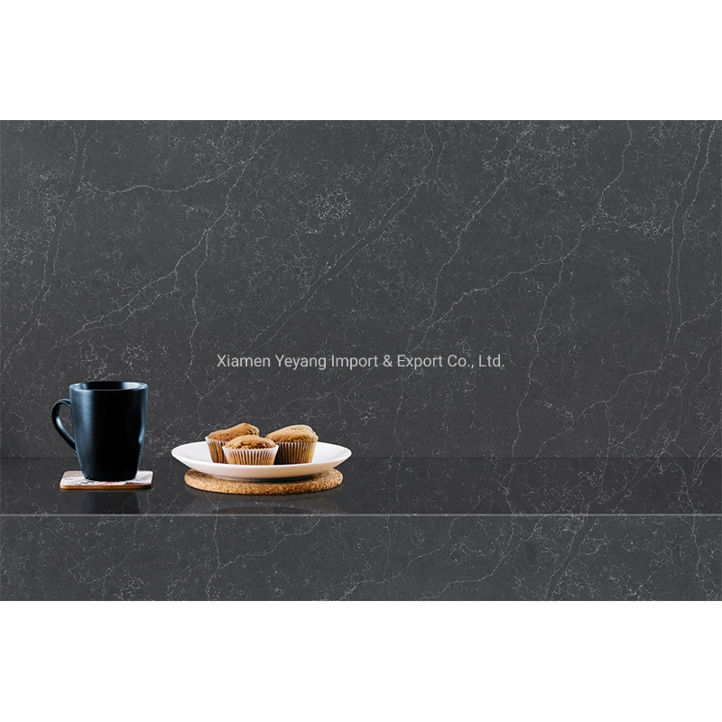 Quartz Slab Man-Made/Artifical Brown/Black Stone Tile Kitchen/Bathroom Countertops Engineered