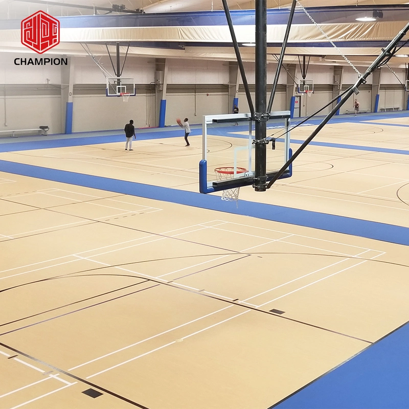 China Moisture Proof Rot Plasticstadium School Wood Flooring PVC Garage Floor Tiles