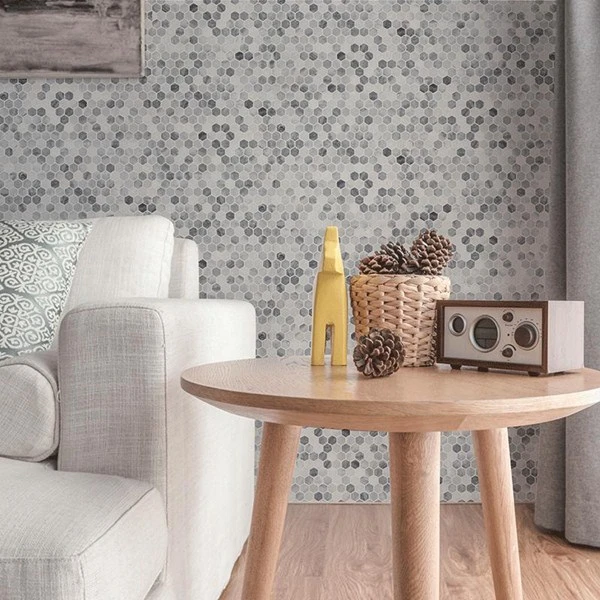 Grey/White Marble Stone Mosaic for Background Wall Panel/Floor Wall Tile/Flooring/Tiles
