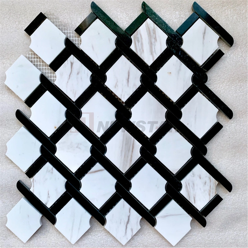 Braided Tile Dark Kitchen Bathroom Polished Marble Tiles Marble Floor Wall Tiles Mosaic Tile