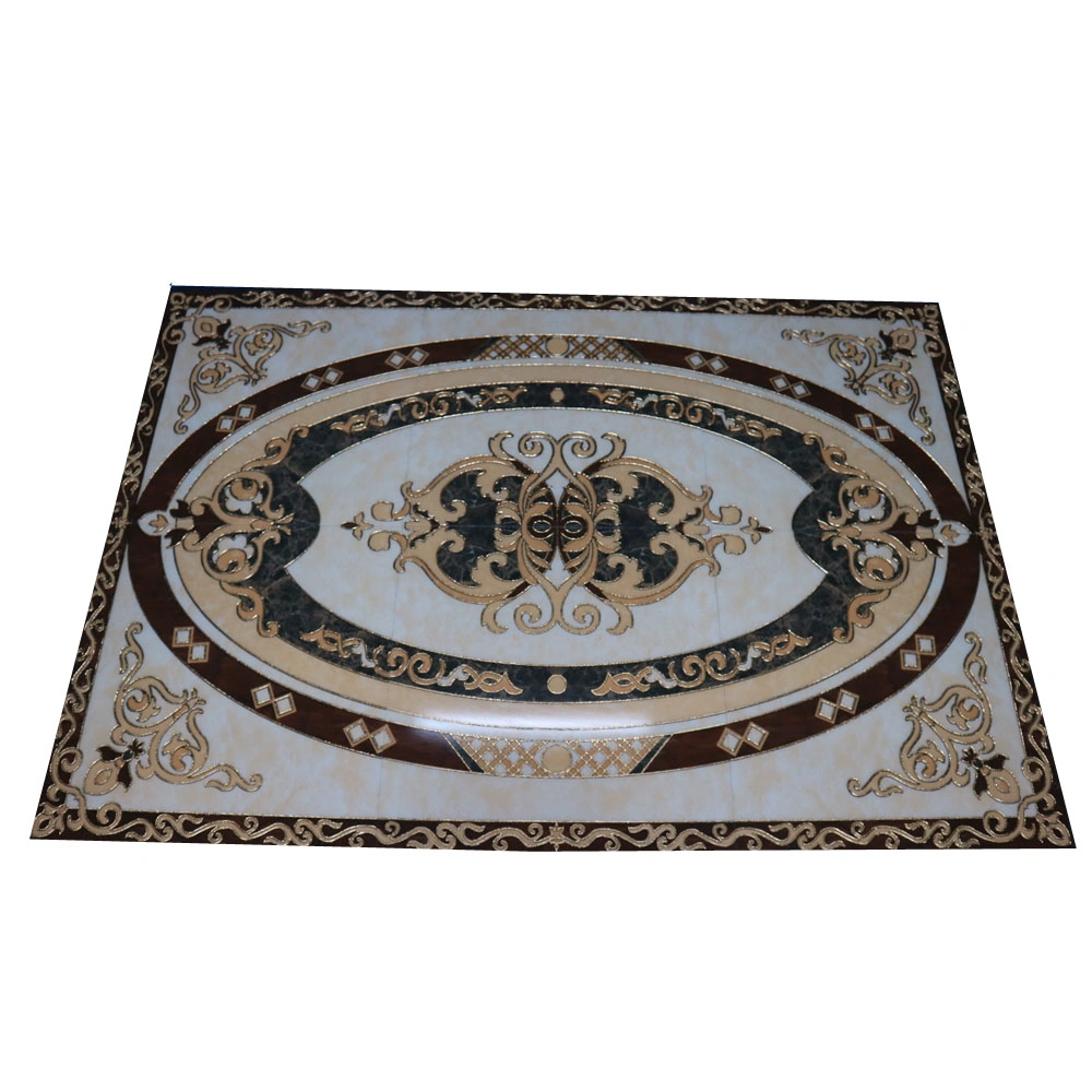 Customized 1200*1800 Golden Porcelain Polished Decorative Carpet Tiles Crystal Flower Porcelain Carpet Floor Tile