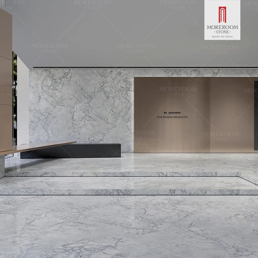Ultra Big Large Format Calacatta Super White Grey Marble Porcelain Slab Wall Floor Tile