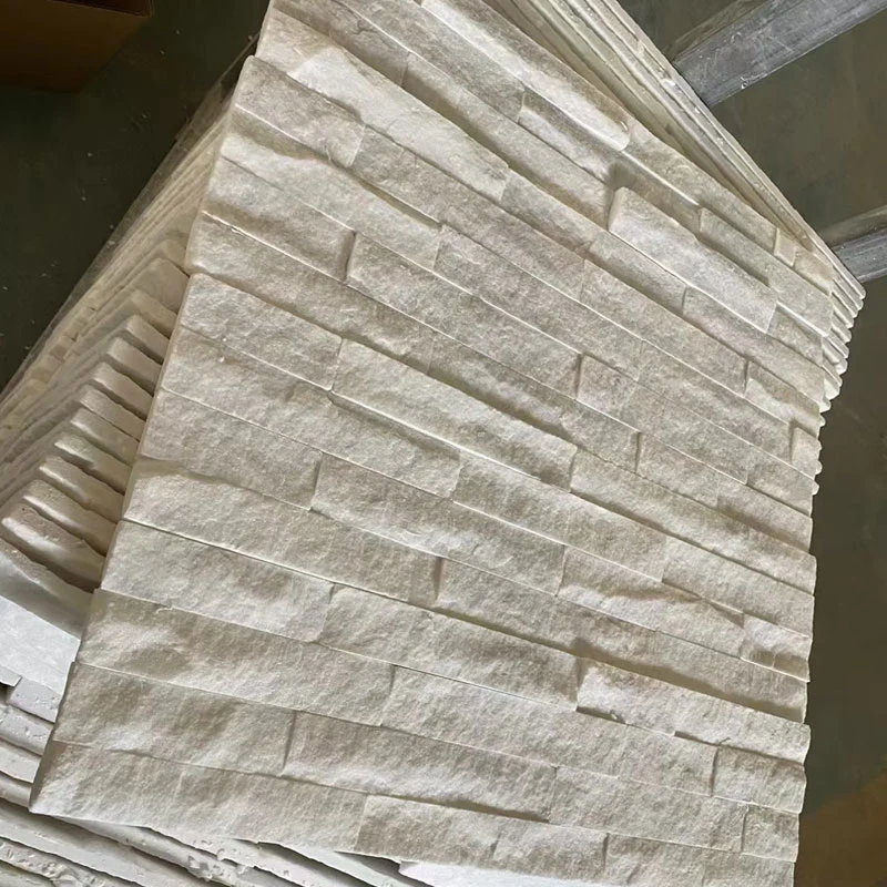 Stone Wall Tile Snow White Quartzite Culture Stone Prices Z Shape Stone Wall Tile