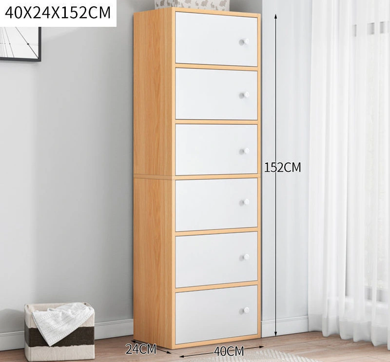 MDF Panel Storage Bedroom Sitting Room Against Wall Contracted Modern Bookcase Drawer Chest
