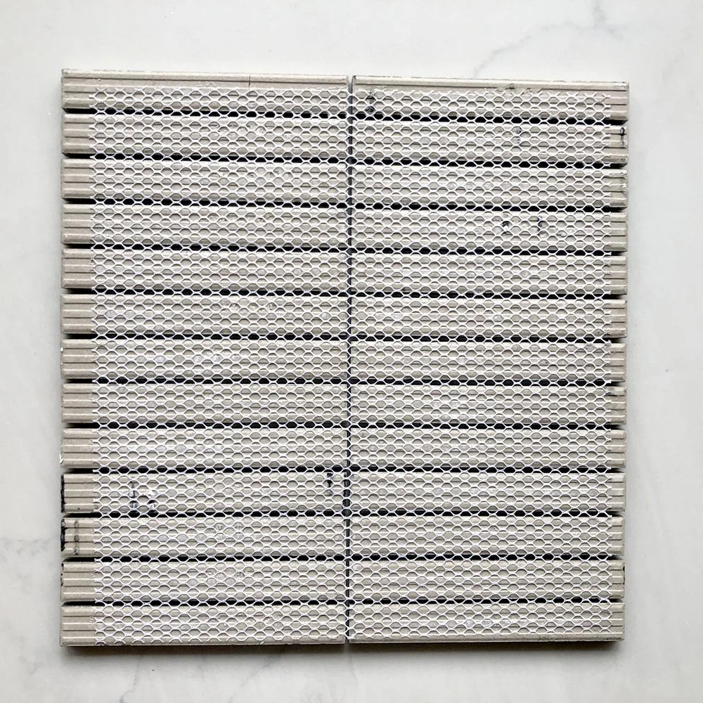 Black Stripe Porcelain Kitchen Mosaic Tiles Square Ceramic
